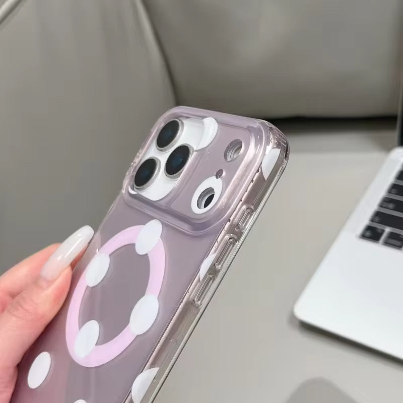 Cute Purple Polka Dots Magsafe Magnetic Pre-Order iPhone Case