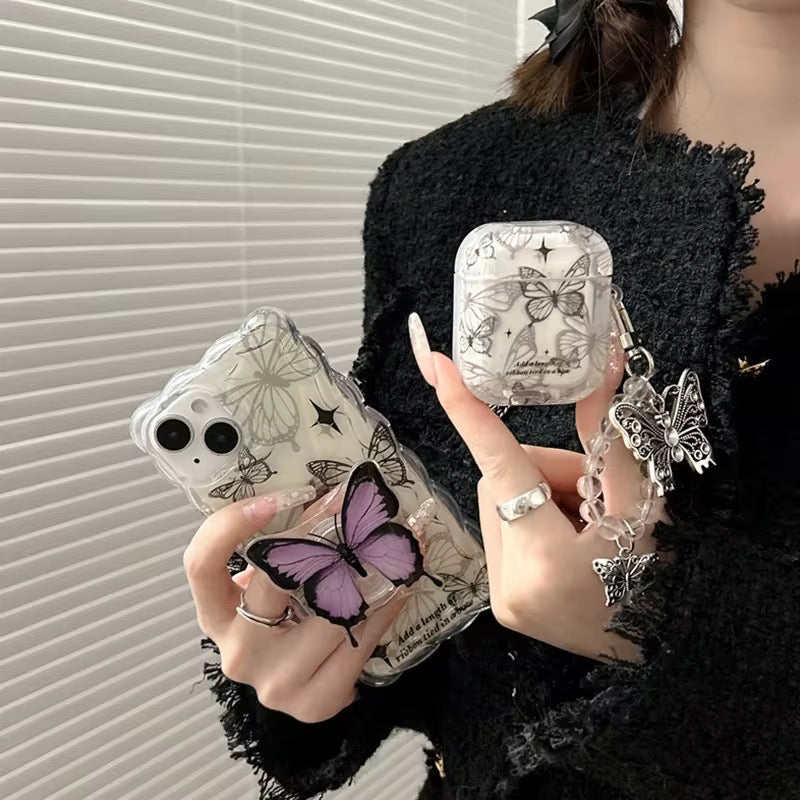 3D Butterfly Bracelet Silicone Airpod Case With Hanging