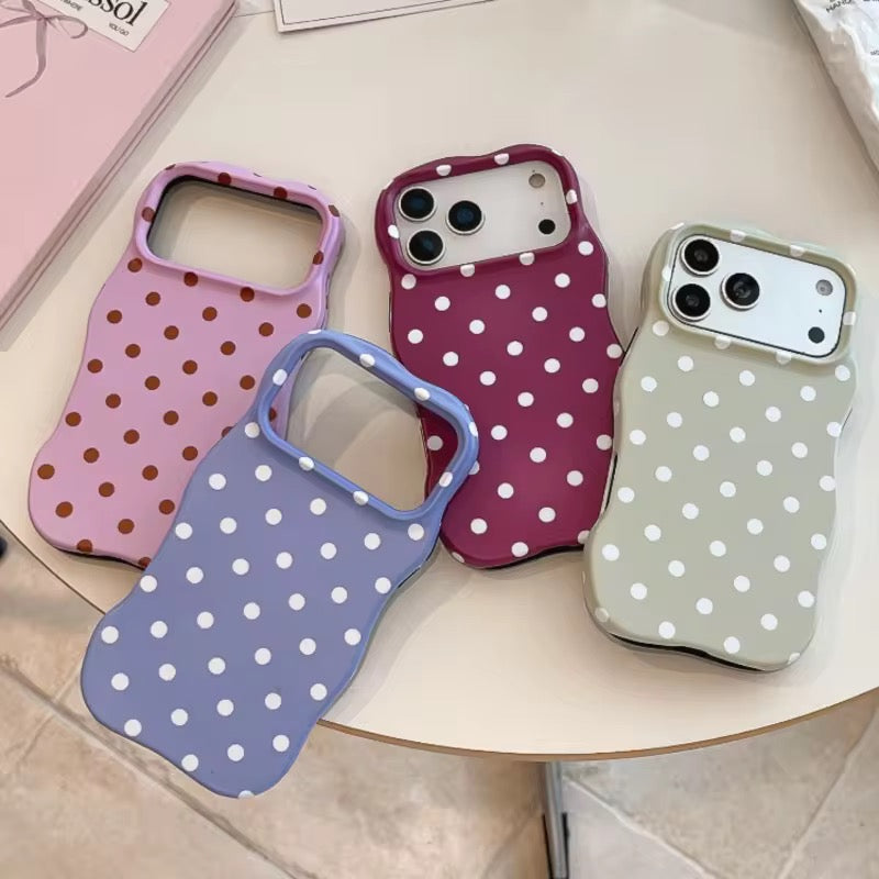 Wavy Bumper Polka Dots Bumper Protection Pre-Order iPhone Silicone Case
