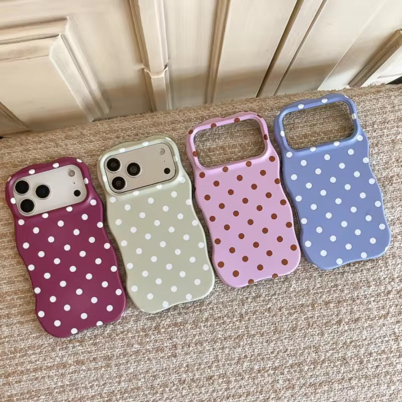 Wavy Bumper Polka Dots Bumper Protection Pre-Order iPhone Silicone Case