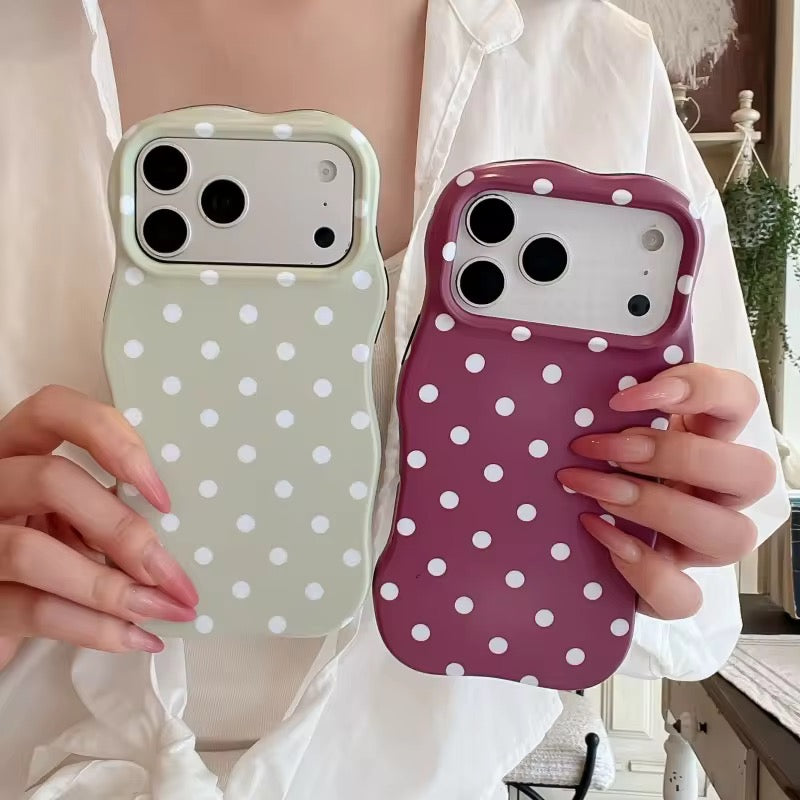 Wavy Bumper Polka Dots Bumper Protection Pre-Order iPhone Silicone Case