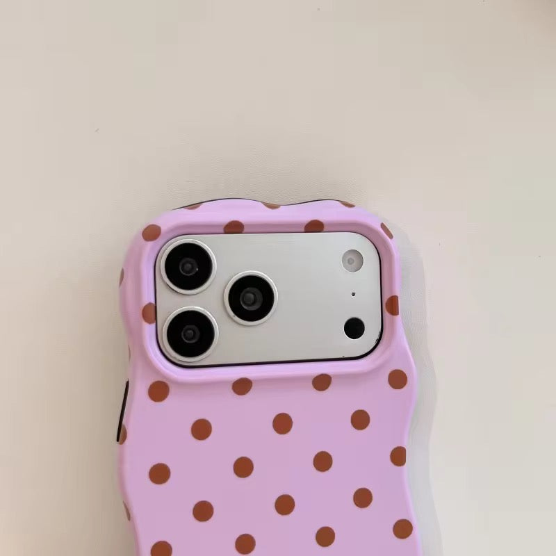 Wavy Bumper Polka Dots Bumper Protection Pre-Order iPhone Silicone Case