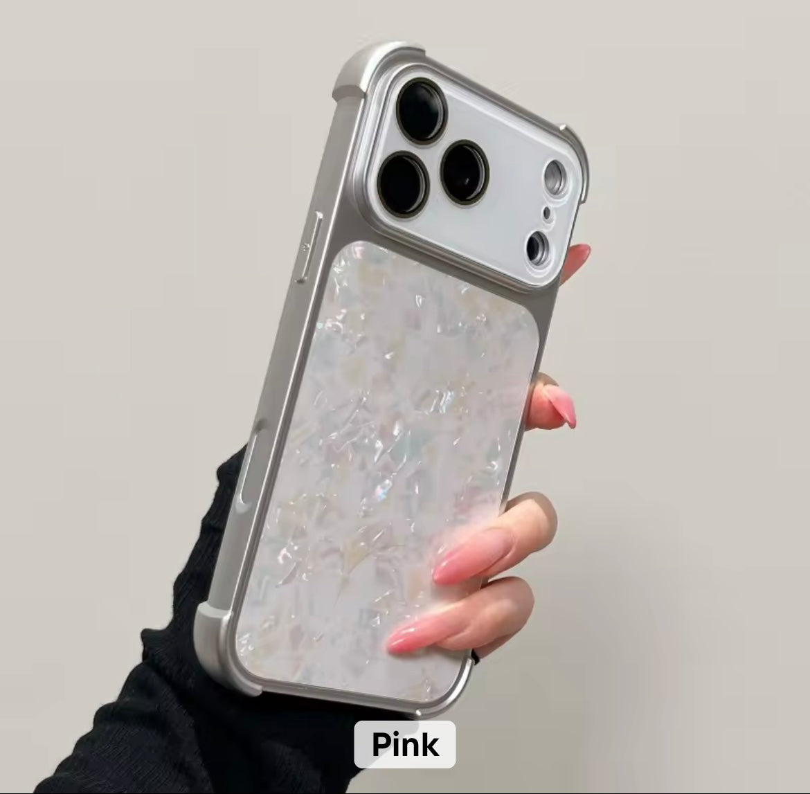Gradient Shell Texture Silver Bumper Pre-Order iPhone Case