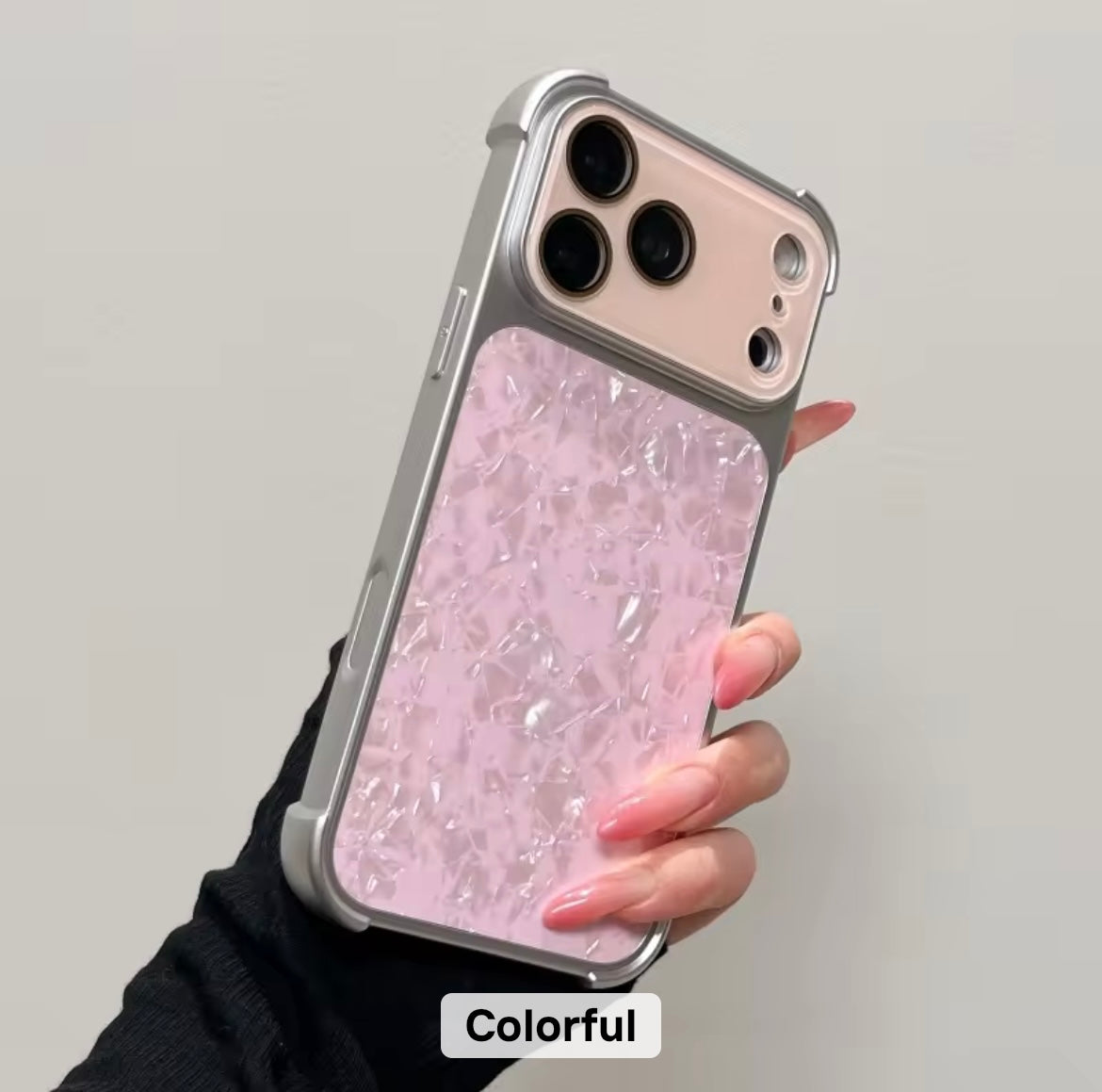 Gradient Shell Texture Silver Bumper Pre-Order iPhone Case