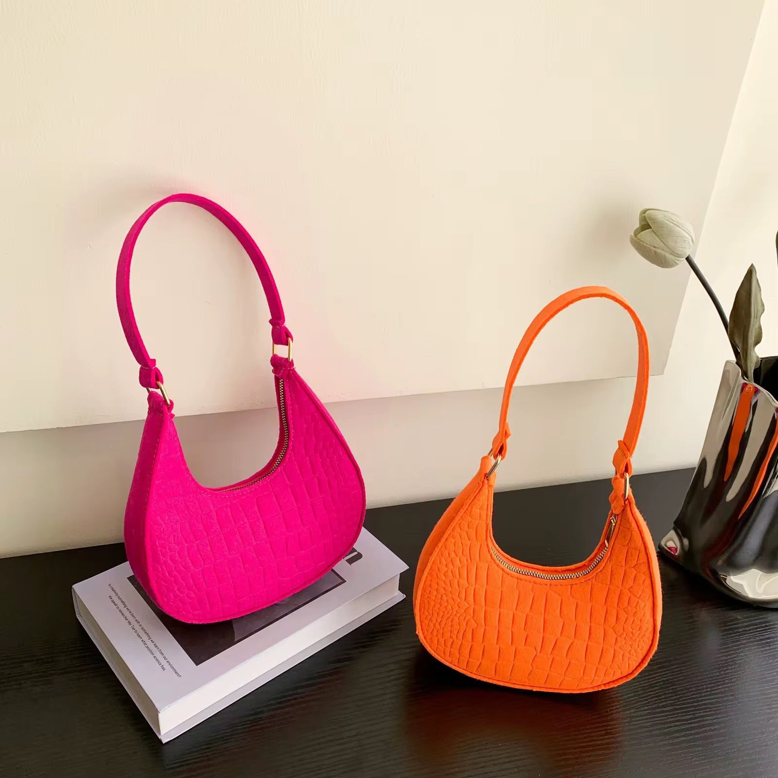 Sleek Crescent Shoulder Bag