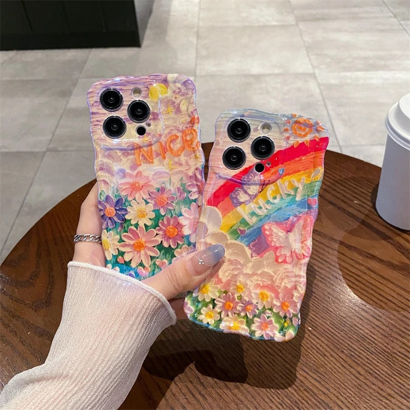 Nice Day Floral Flowers Holographic iPhone Soft Silicone Case