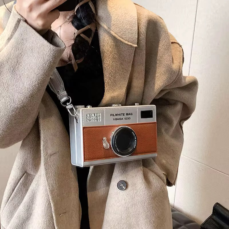 Retro Camera Inspired Mini Satchel Bag