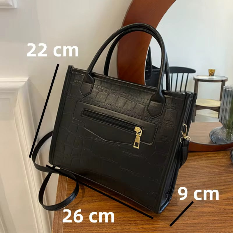 Crocodile Letaher Texture Square Tote Bag