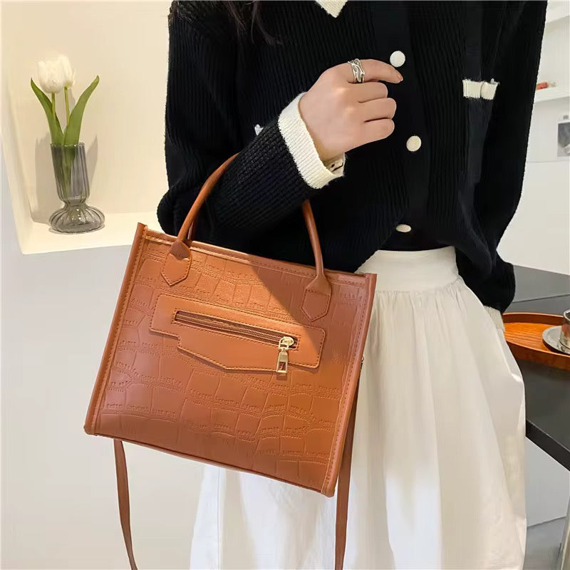 Crocodile Letaher Texture Square Tote Bag