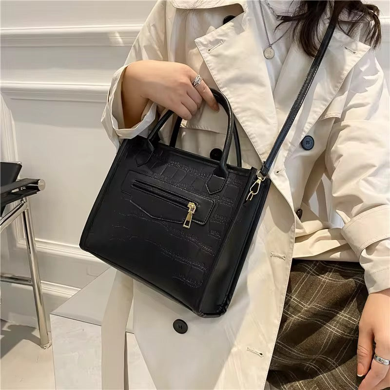 Crocodile Letaher Texture Square Tote Bag