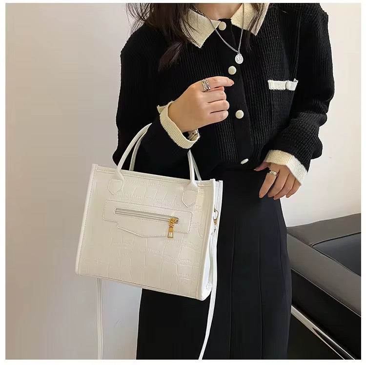 Crocodile Letaher Texture Square Tote Bag