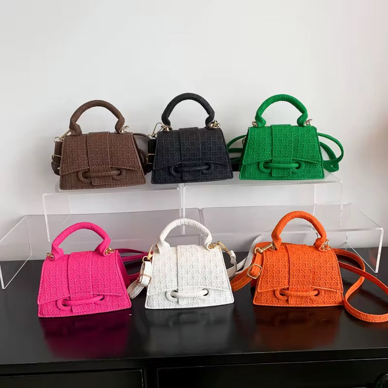 Azure Textured Mini Satchel Bag