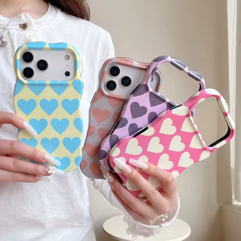 Wavy Bumper Hearts Protection Pre-Order iPhone Silicone Case