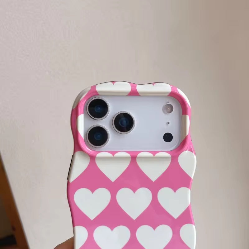 Wavy Bumper Hearts Protection Pre-Order iPhone Silicone Case