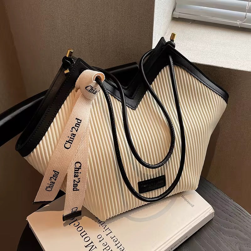 Elegant Chic Striped Tote Bag