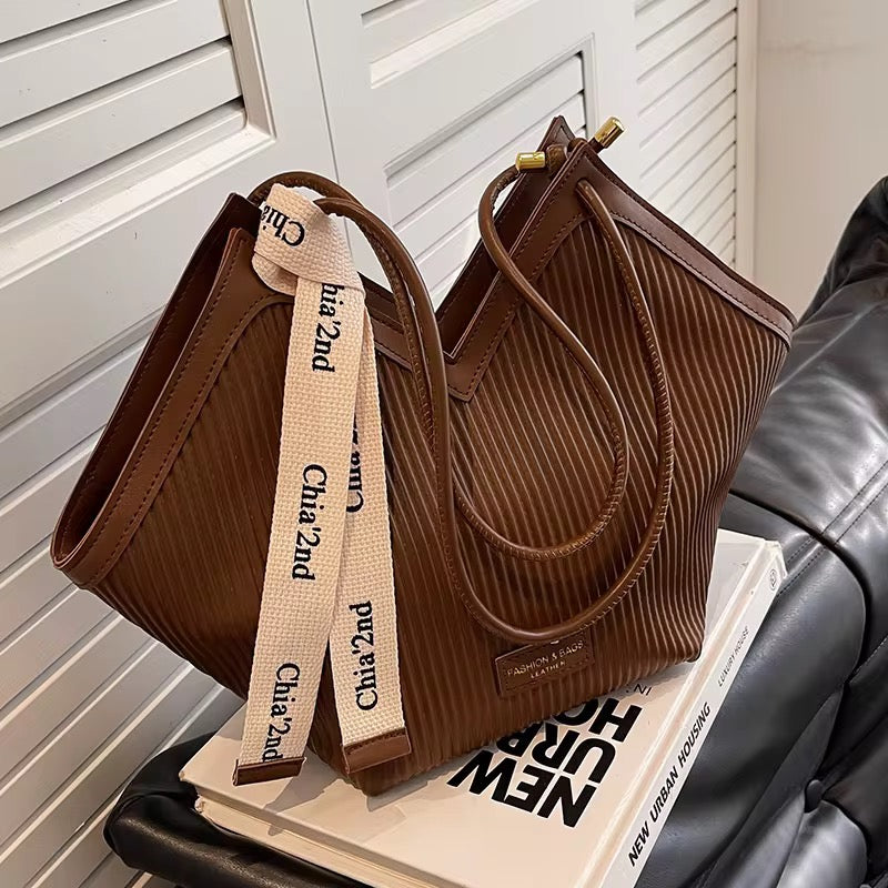 Elegant Chic Striped Tote Bag