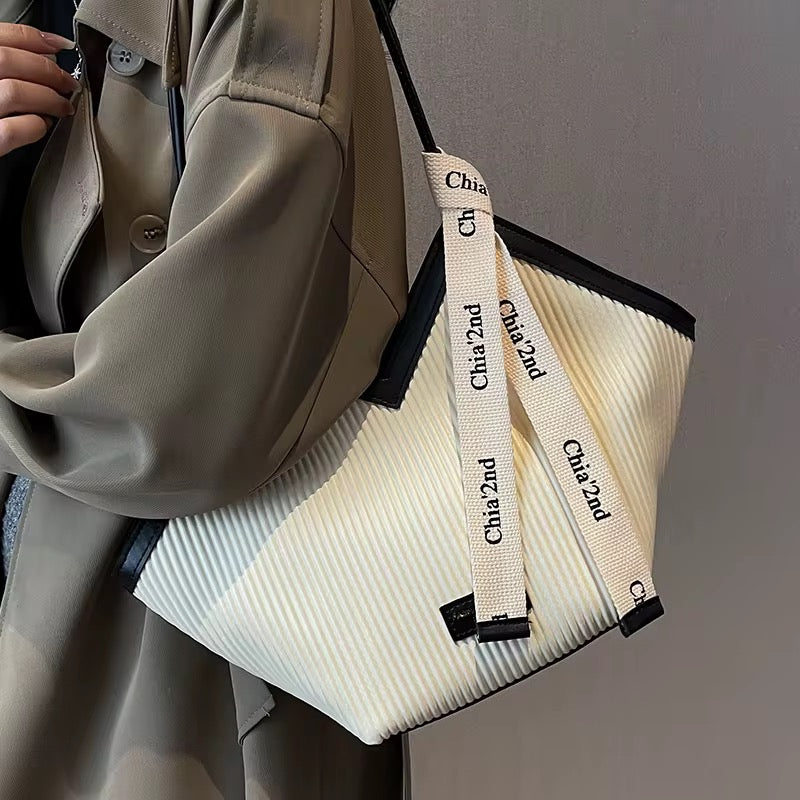 Elegant Chic Striped Tote Bag