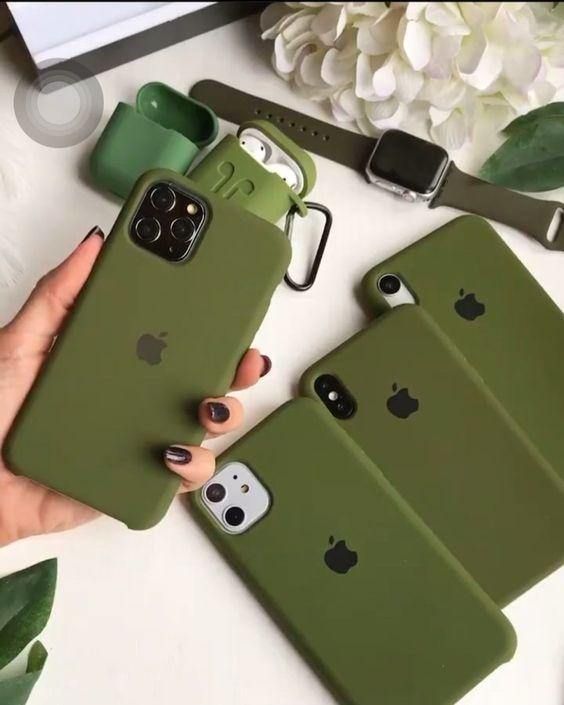 iPhone Liquid Silicone Logo Case (Army Green)