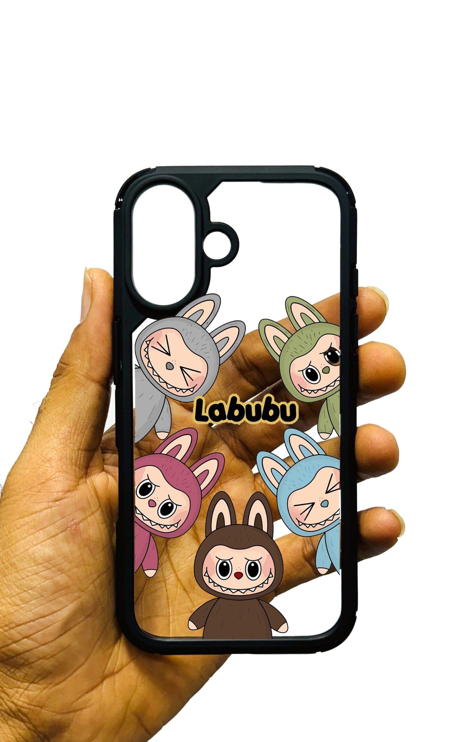 Labubu Black Transparent Bumper iPhone Custom Case