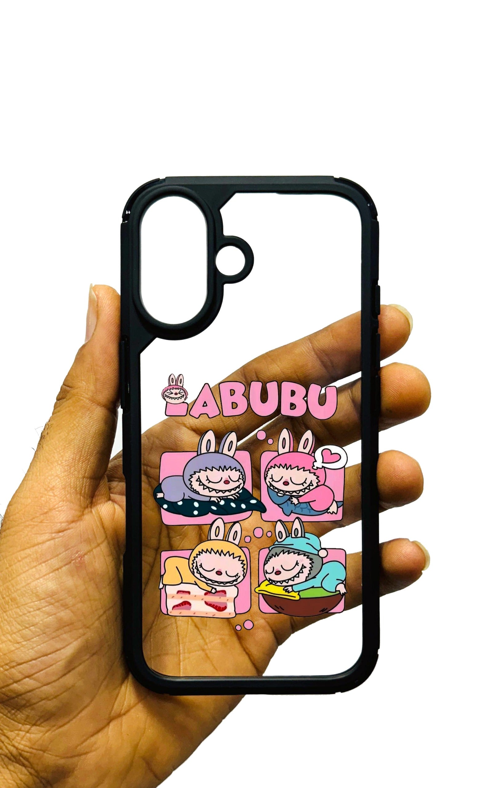 Labubu Black Transparent Bumper iPhone Custom Case