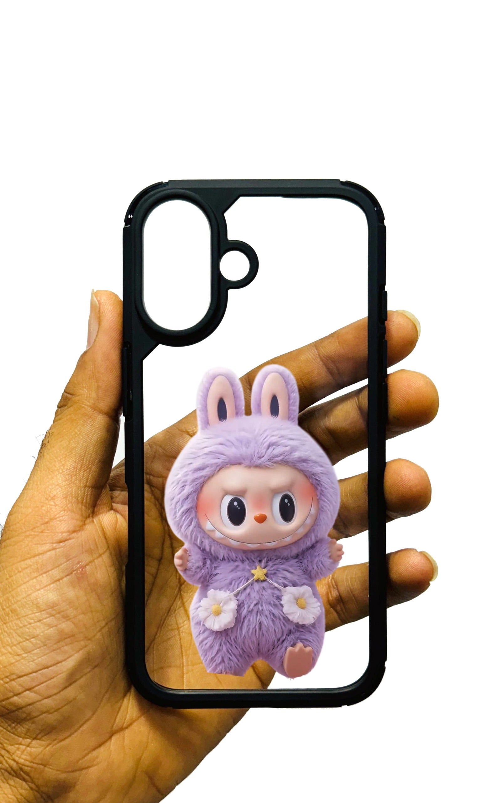 Labubu Black Transparent Bumper iPhone Custom Case