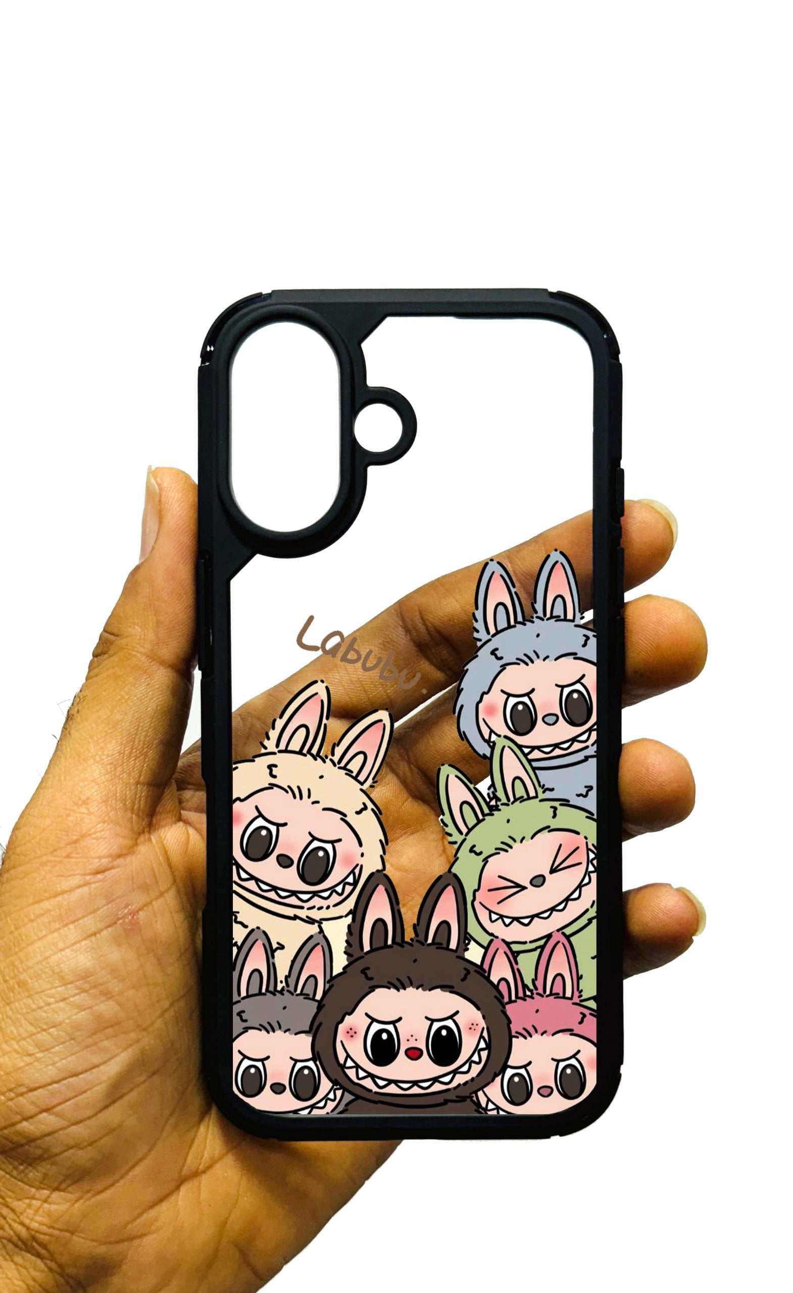 Labubu Black Transparent Bumper iPhone Custom Case