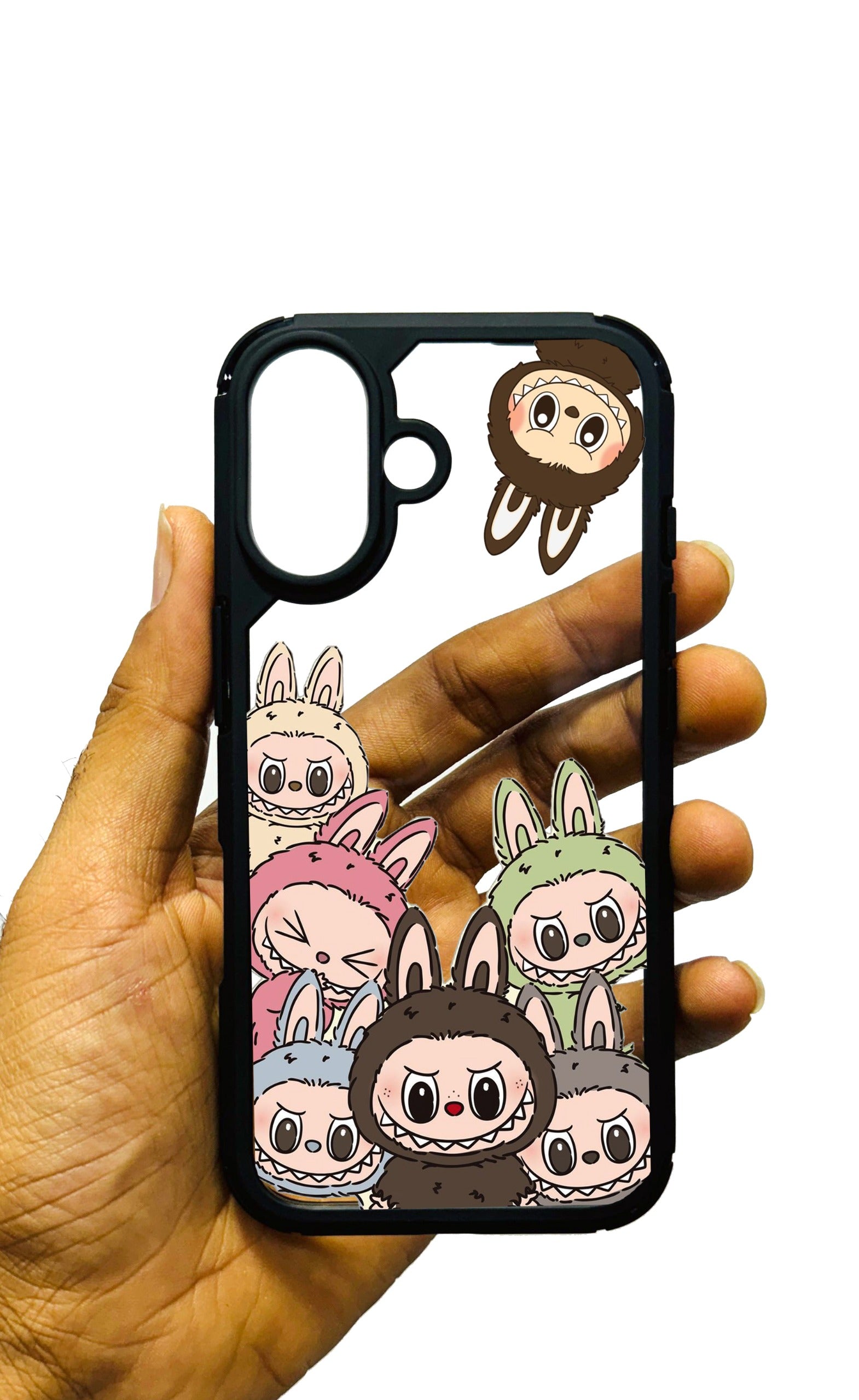 Labubu Black Transparent Bumper iPhone Custom Case