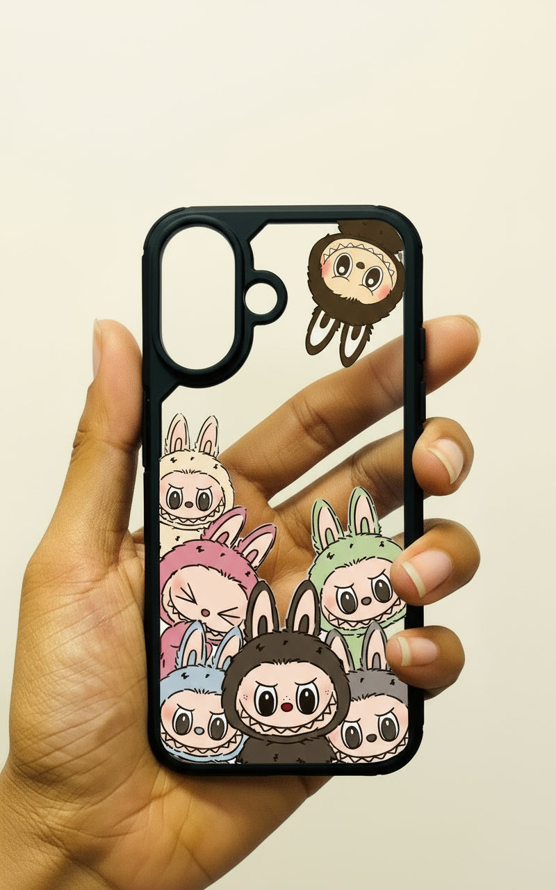 Labubu Black Transparent Bumper iPhone Custom Case