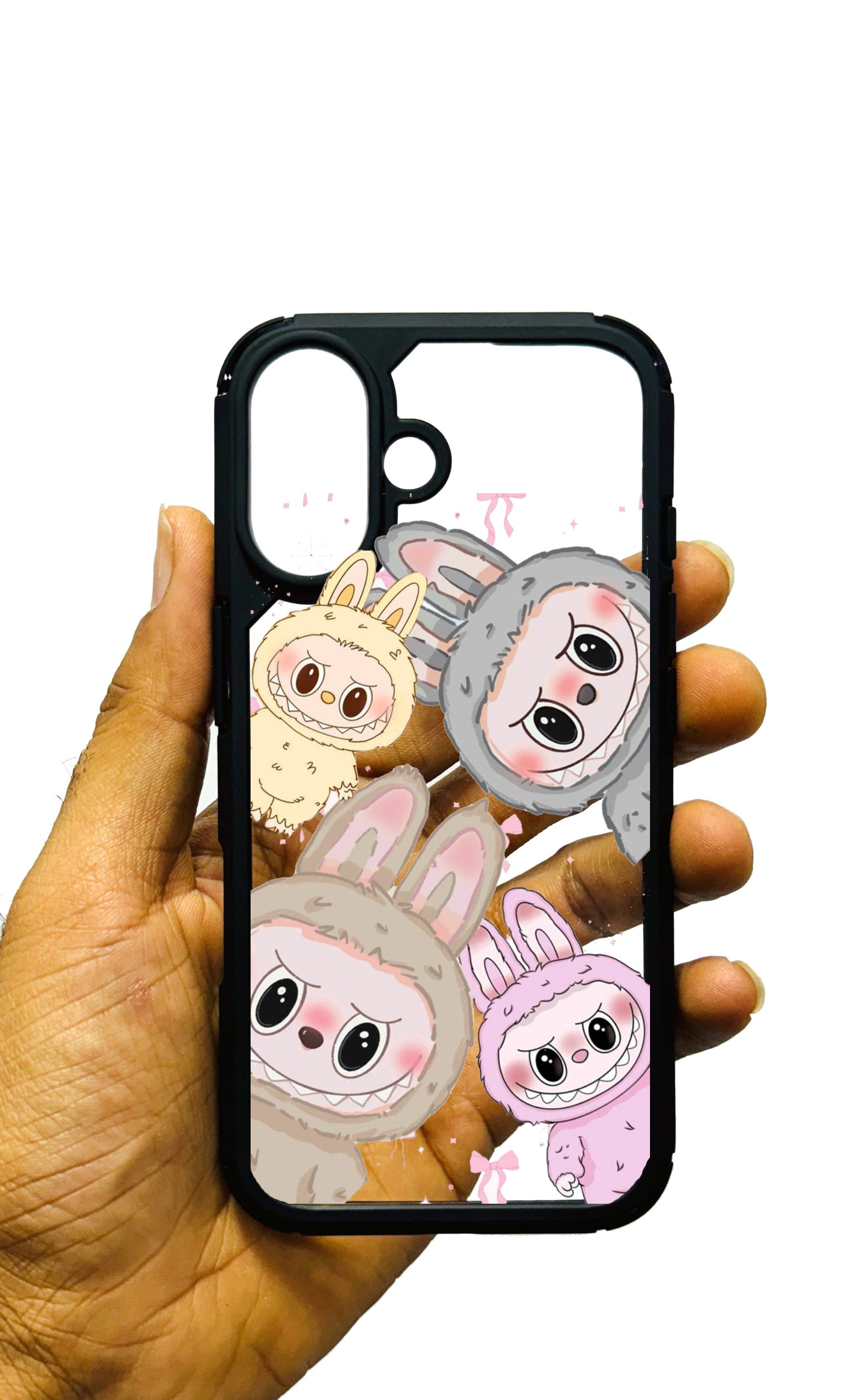 Labubu Black Transparent Bumper iPhone Custom Case