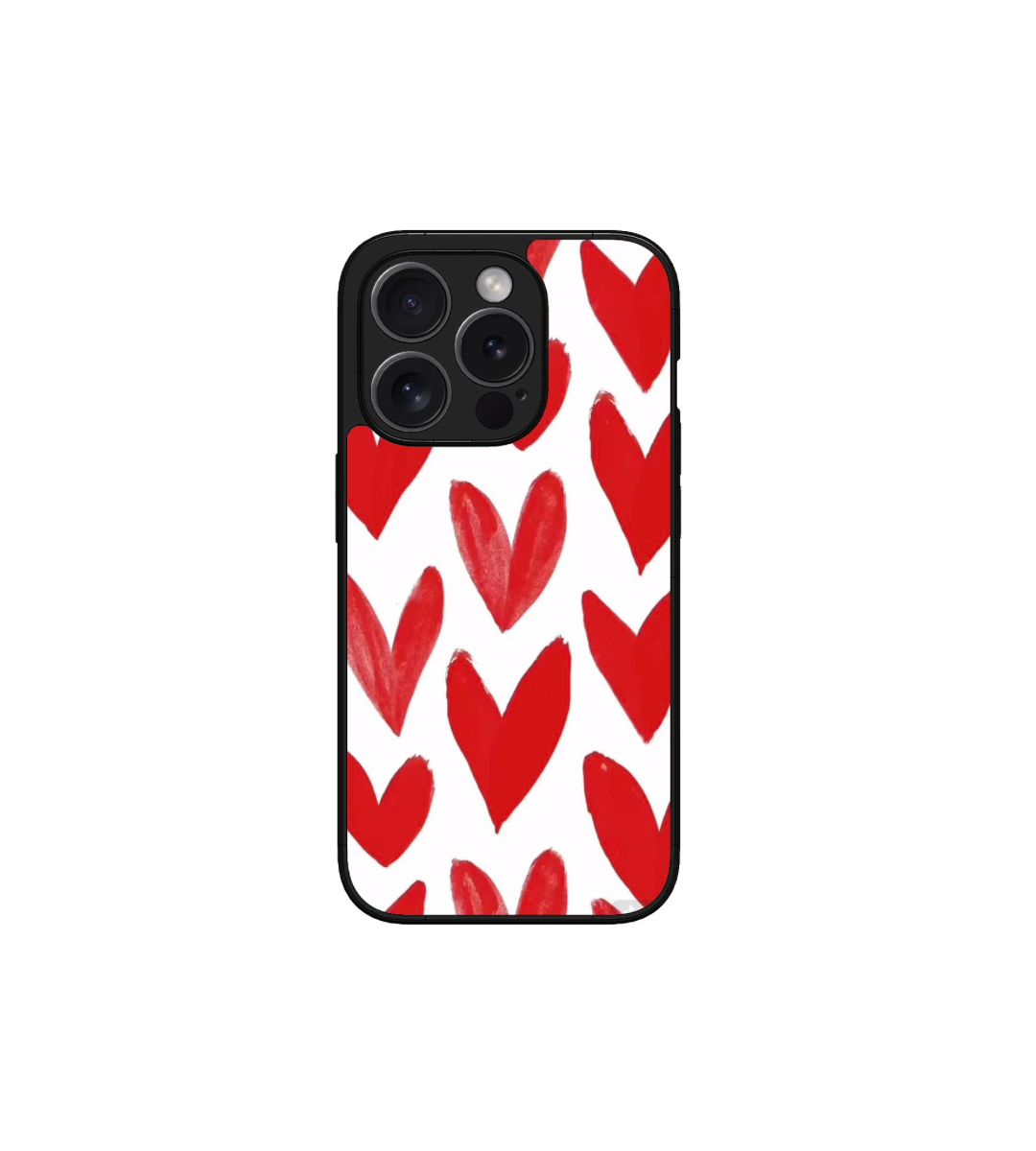 Red Hearts Custom Glossy Metal Bumper Case