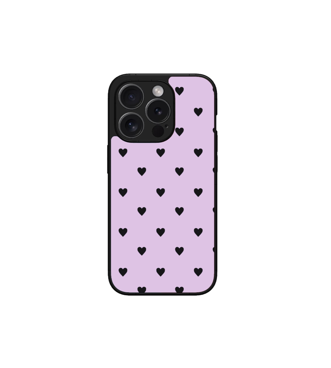 Black Hearts On Purple Custom Glossy Metal Bumper Case