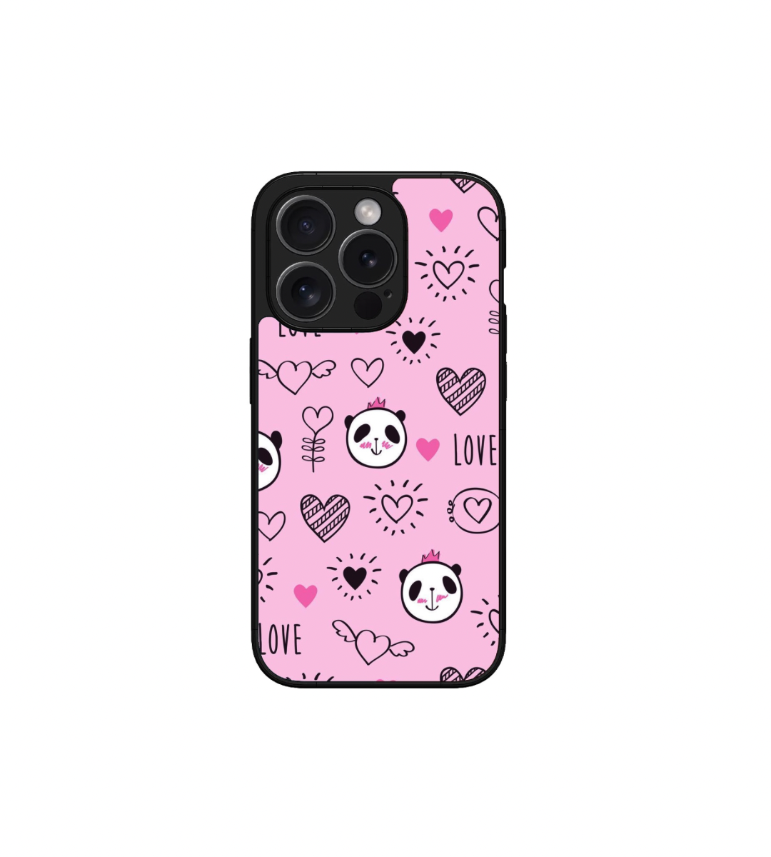 Panda Cute Pink Custom Glossy Metal Bumper Case