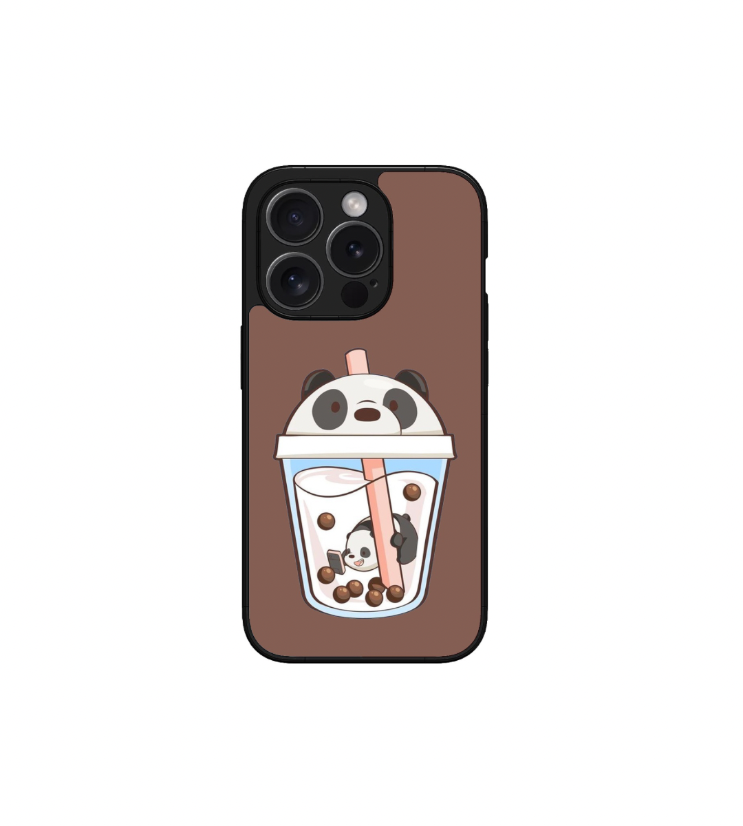 Brown Bubble Tea Custom Glossy Metal Bumper Case