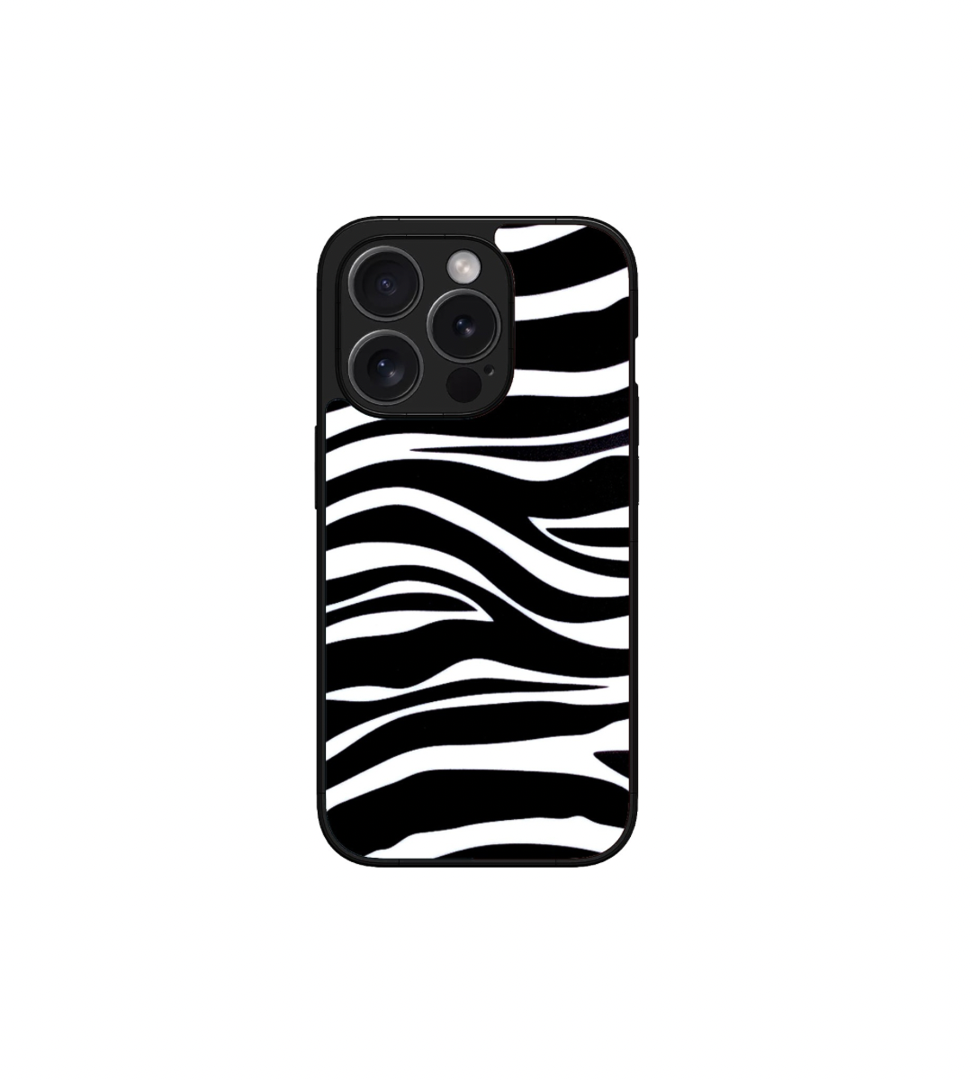 Zebra Lines Black White Custom Glossy Metal Bumper Case