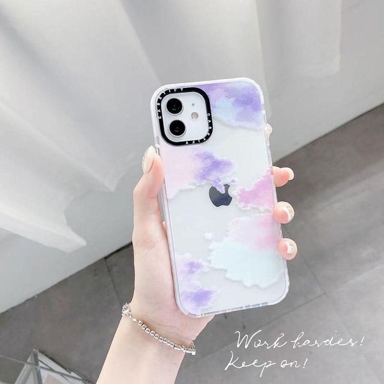 Cloud Pink White Pastel iPhone Impact Soft Phone Case Cover