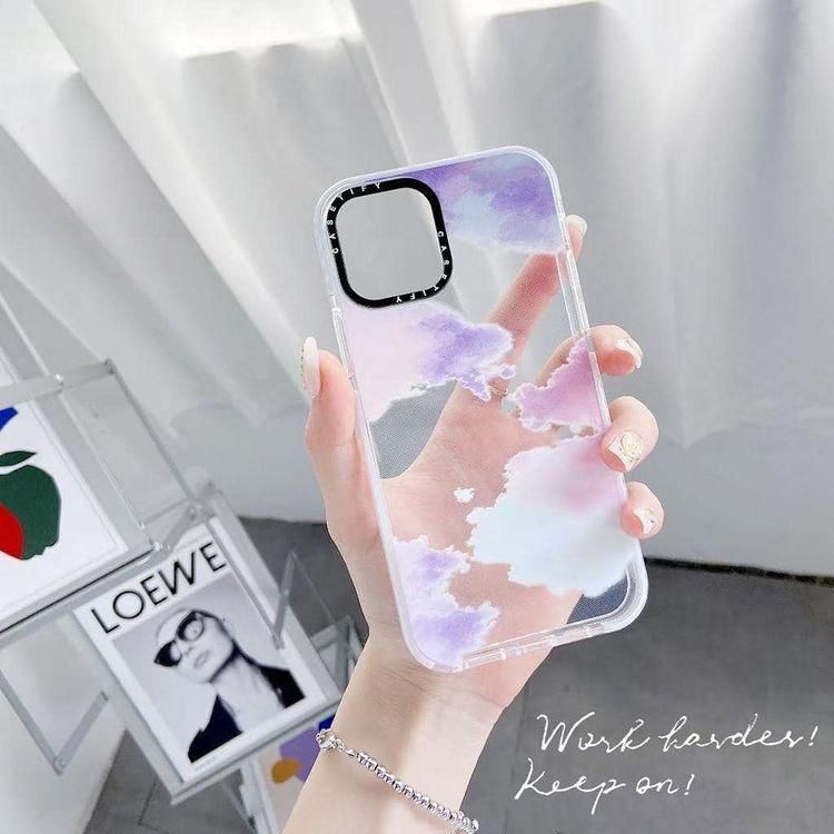 Cloud Pink White Pastel iPhone Impact Soft Phone Case Cover