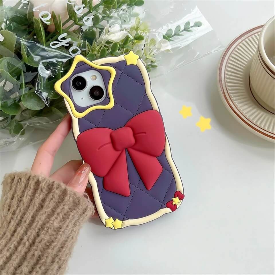 3D Bow Star Magic Wand Rubber Silicone Case