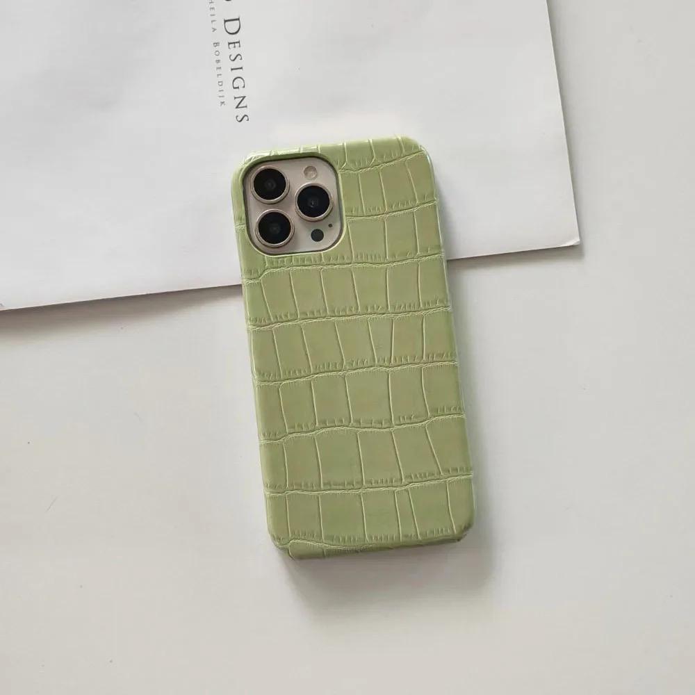 iPhone New Luxury Crocodile Leather Case With Custom Initial Name