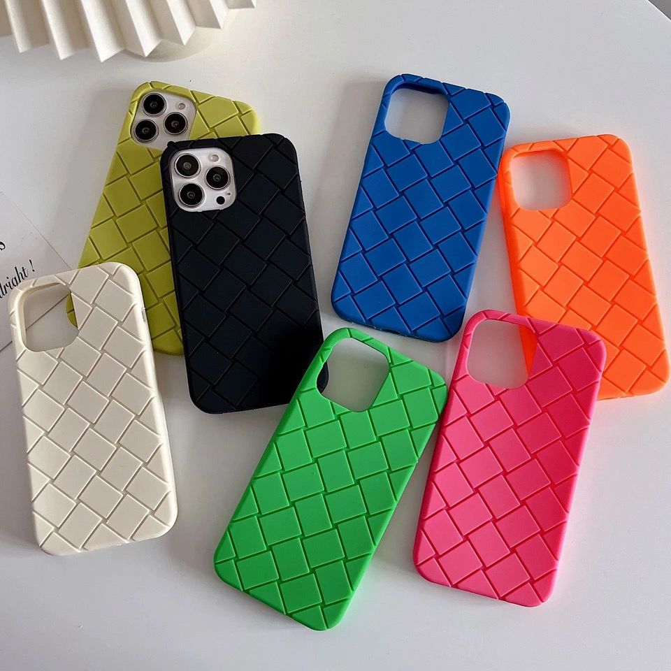 Luxury Checkered Grid Anti-Drop Silicone Rubber iPhone Case