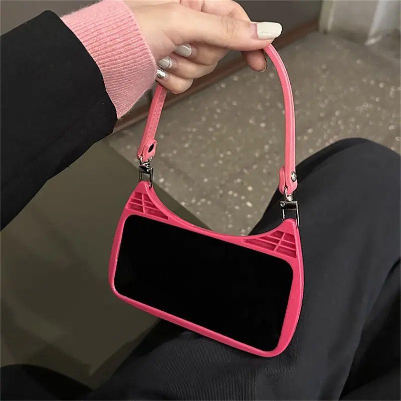 Pink Leopard Handbag Matte Soft Cushion Silicone Case