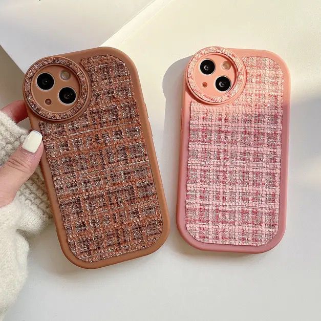 Luxury iPhone Fabric Fluffy Plush Silicone Round Camera Soft iPhone Case