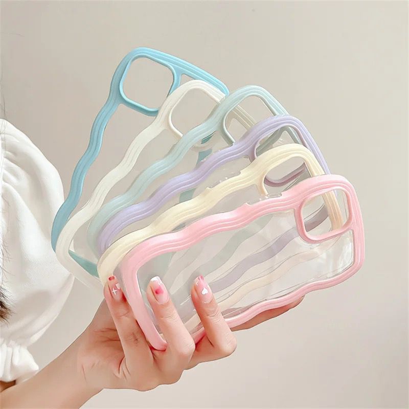 Wavy Edge Transparent Candy Border iPhone Cases