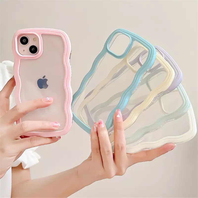 Wavy Edge Transparent Candy Border iPhone Cases