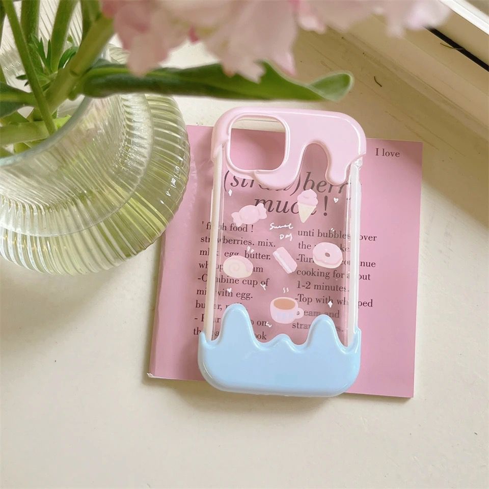 Cute 3D Donut Holder Stand Melted Ice Cream iPhone Case