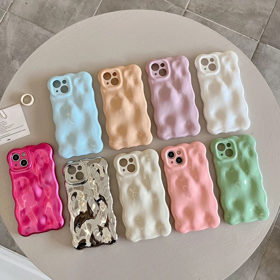 Bubble Wave Texture Plating iPhone Silicone Case