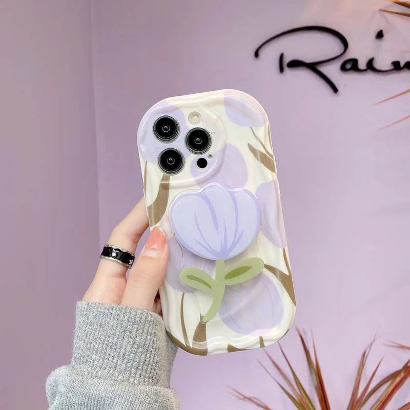 Tulip Soft Silicone iPhone Popsocket Holder Case