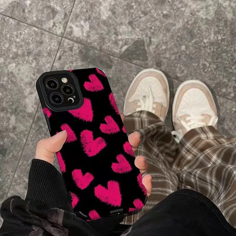 Love Hearts iPhone Textured Silicone Case