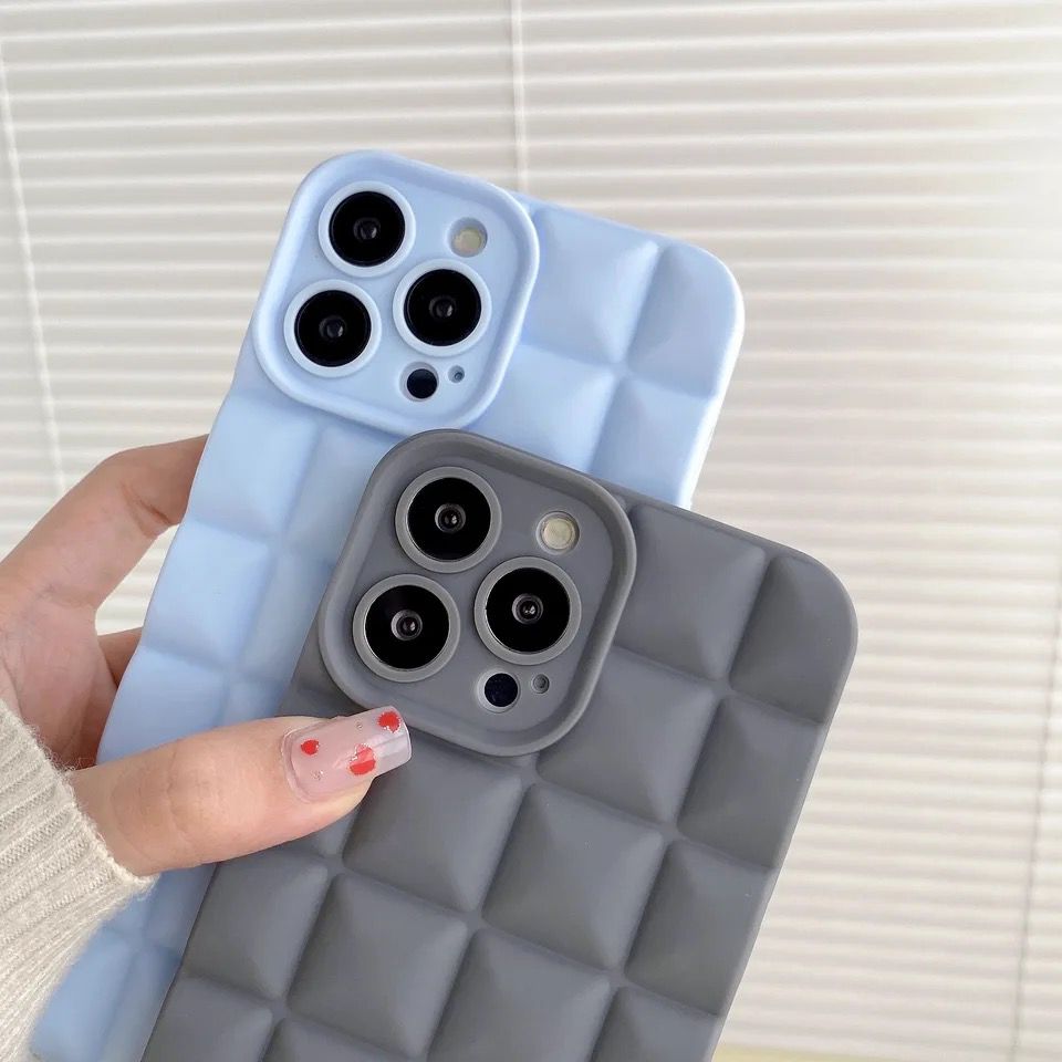 Simple Waffle Candy Rubber Silicone Soft Case