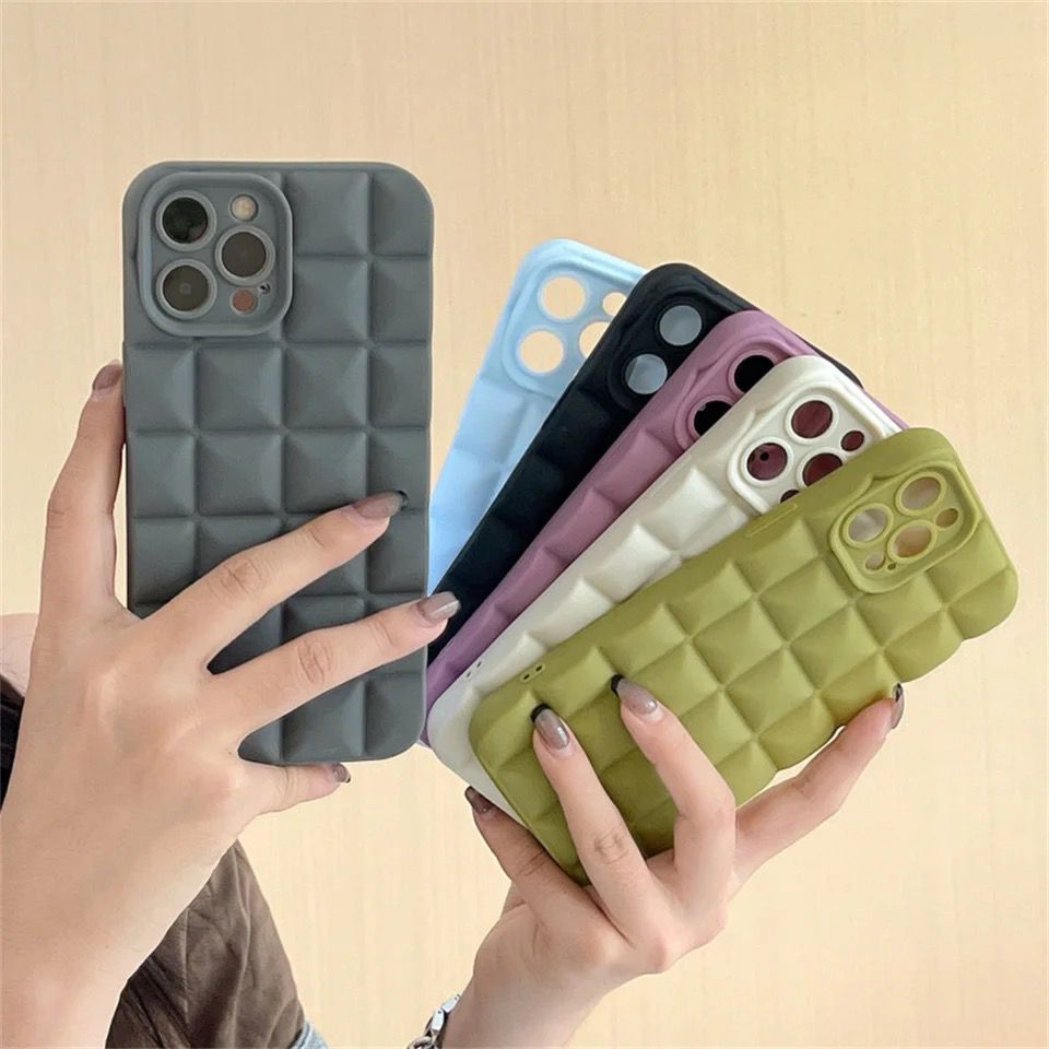 Simple Waffle Candy Rubber Silicone Soft Case