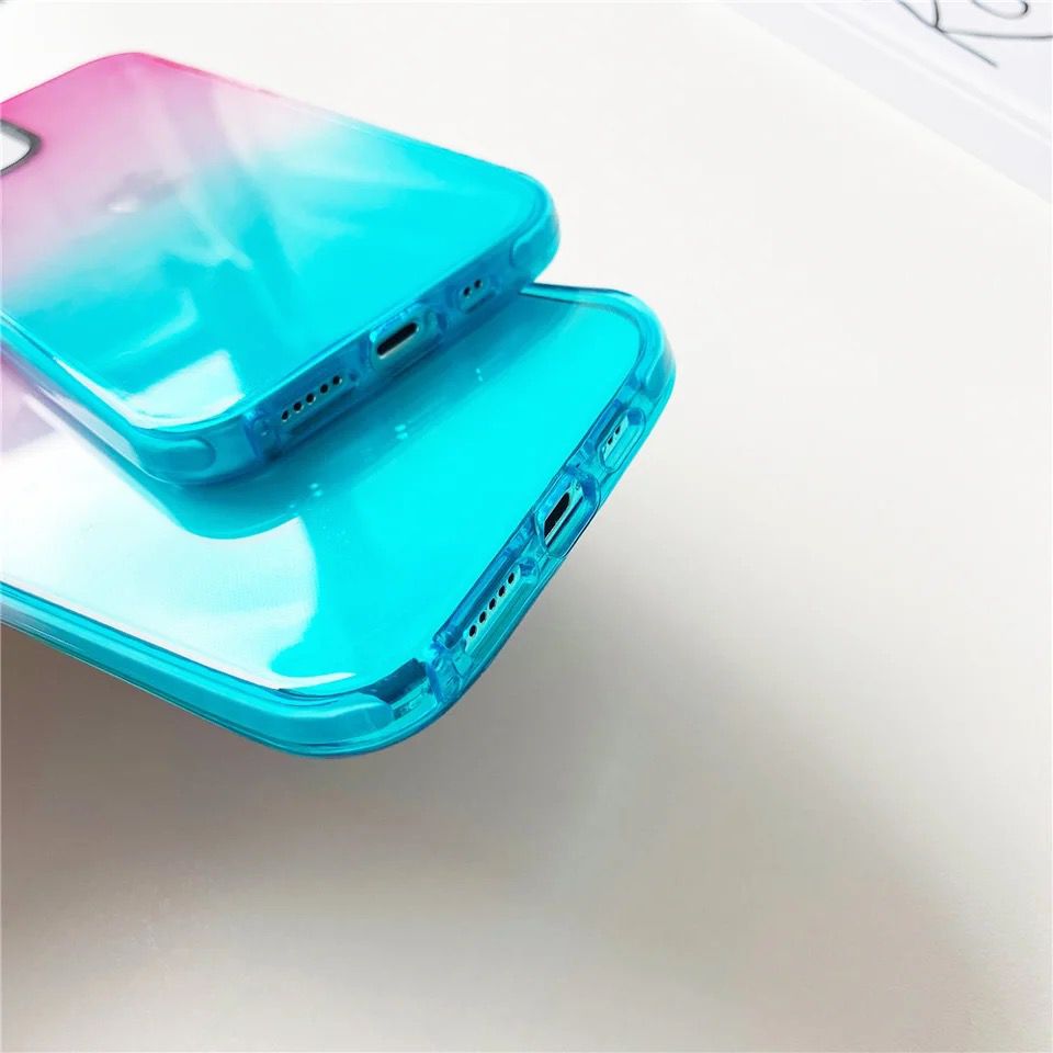 Blue Pink Shaded iPhone Impact Soft Case